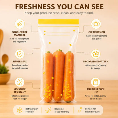 Heavy-Duty Reusable Food Storage Bags with Dual-Layer Airtight Seal, BPA-Free Thick Plastic for Freshness Retention, Ideal for Refrigerator Organization, Meal Prep, Freezer Use, and Pantry Storage – Set of 12,sohochic