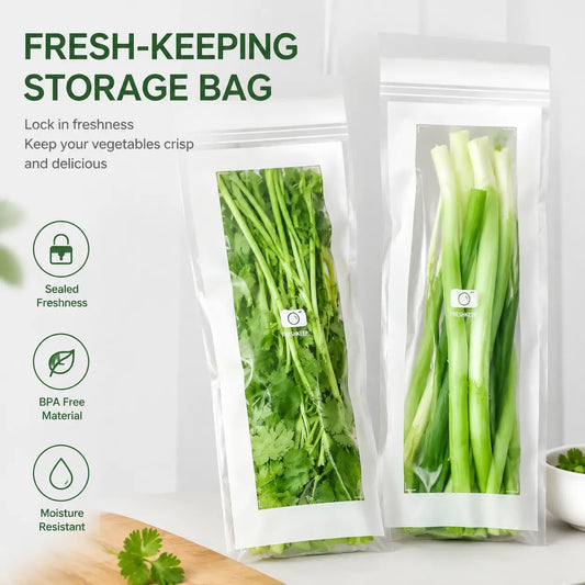 Thick Double Seal Food Storage Bags, Reusable Self-Sealing Pouches, Food Grade Airtight Bags for Refrigerator Organization & Food Portioning