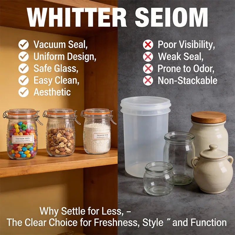 32oz Wide Mouth Thick Sturdy Retro Transparent Glass Mason Jar - Airtight Leakproof Flexible Rubber Cover with Metal Accents, Kitchen Preserving Container for Pickling, Food Storage, Kitchen Utensils & Gadgets,sohochic