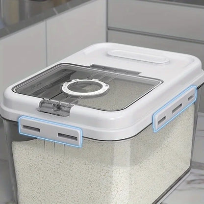 2-Size Airtight Food Storage Container Set - 2.85L & 2.06L, PET Square Flip-Top Rice Canisters, Reusable, Insect & Moisture Proof