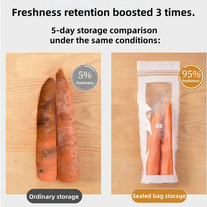 Thick Double Seal Reusable Food Storage Pouches, Food Grade Airtight Odor-Proof Freezer-Safe Bags for Refrigerator Organization & Portioning
